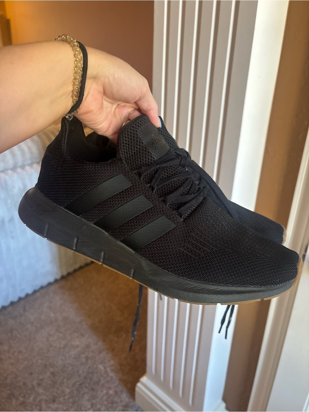 adidas Men’s All-Black Knit Running Sneakers